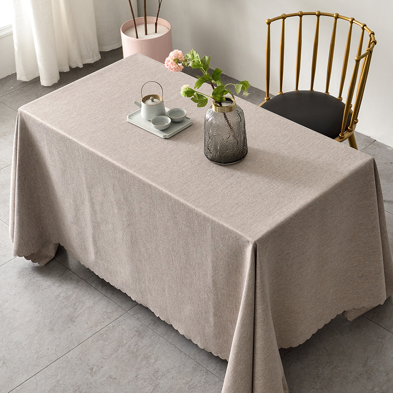 会议桌布棉麻定制长方形纯色茶台茶席布艺防水展会办公室台布