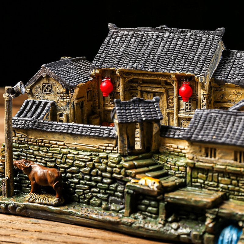 中式复古花盆客厅田园庭院微景观造景室内盆栽阳台花园布置装饰品