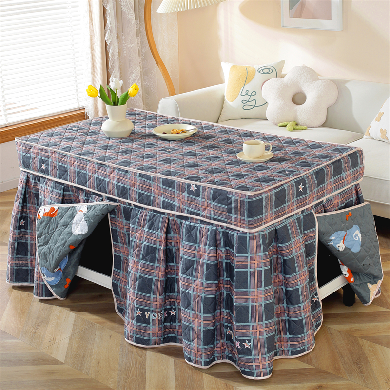冬季茶几罩加厚电炉罩新款长方形烤火桌罩电暖桌烤火炉罩子桌布