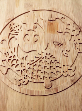 年画阳刻拓印板 木画油墨拓印画板画 活字印刷凸剪纸画模板