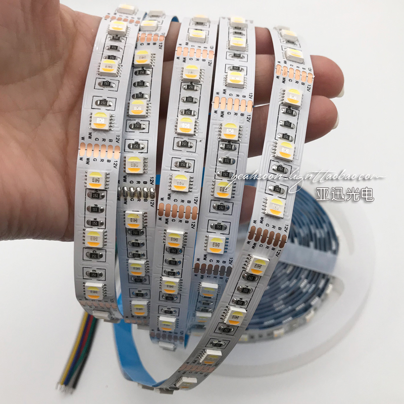 led贴片灯带高亮防水v七彩+色温9灯珠五合一rgbcw软灯条2v