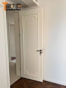 法式实木门室内门房门卧室门欧式白色贴雕花覆古平开门静音门定制