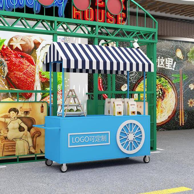 小餐车推车夜市步行街摆地摊神器铁艺美食车餐车置物架售卖车定制