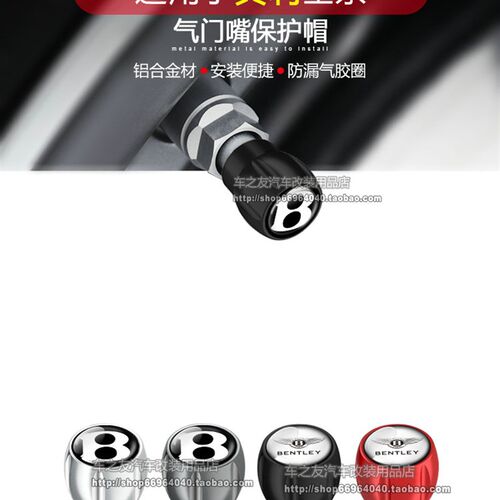 gt宾利飞驰气门嘴添越欧陆改装气门芯汽车轮胎气嘴专用气门帽个性