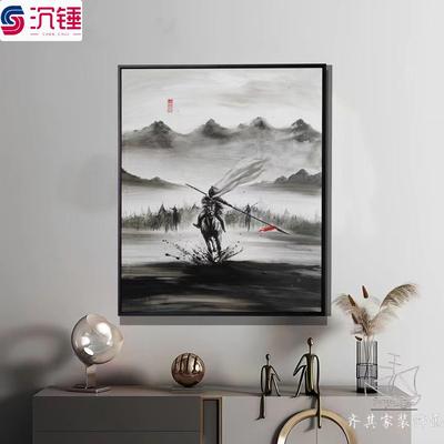 赵子龙古风挂画关羽赵云武侠装饰画三国五虎上将图水墨画画像壁画