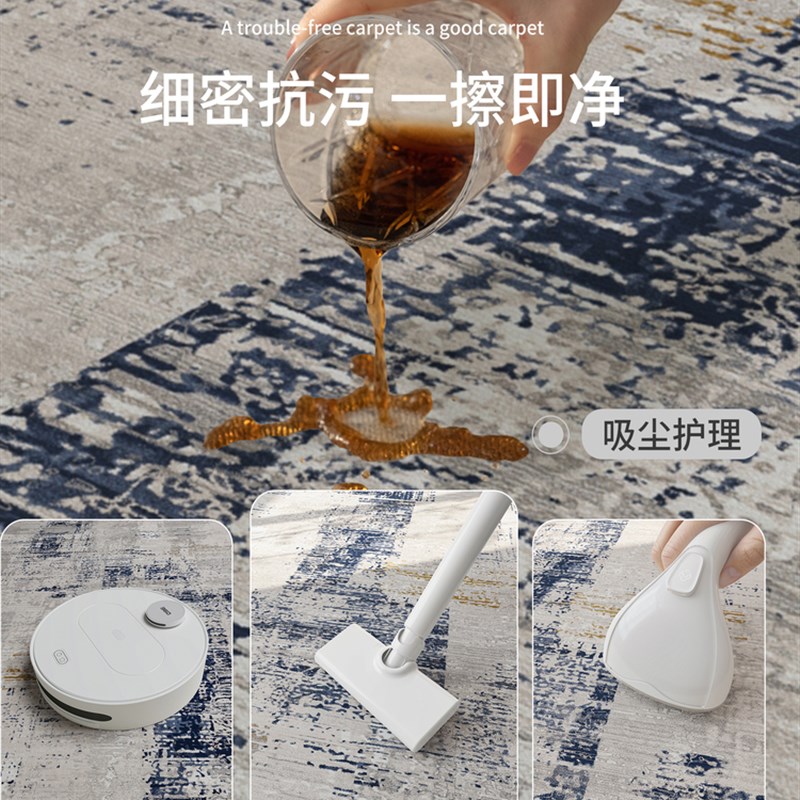 现代简约地毯客厅意大利轻豪华高端沙发咖啡桌毛毯免洗可擦拭卧室
