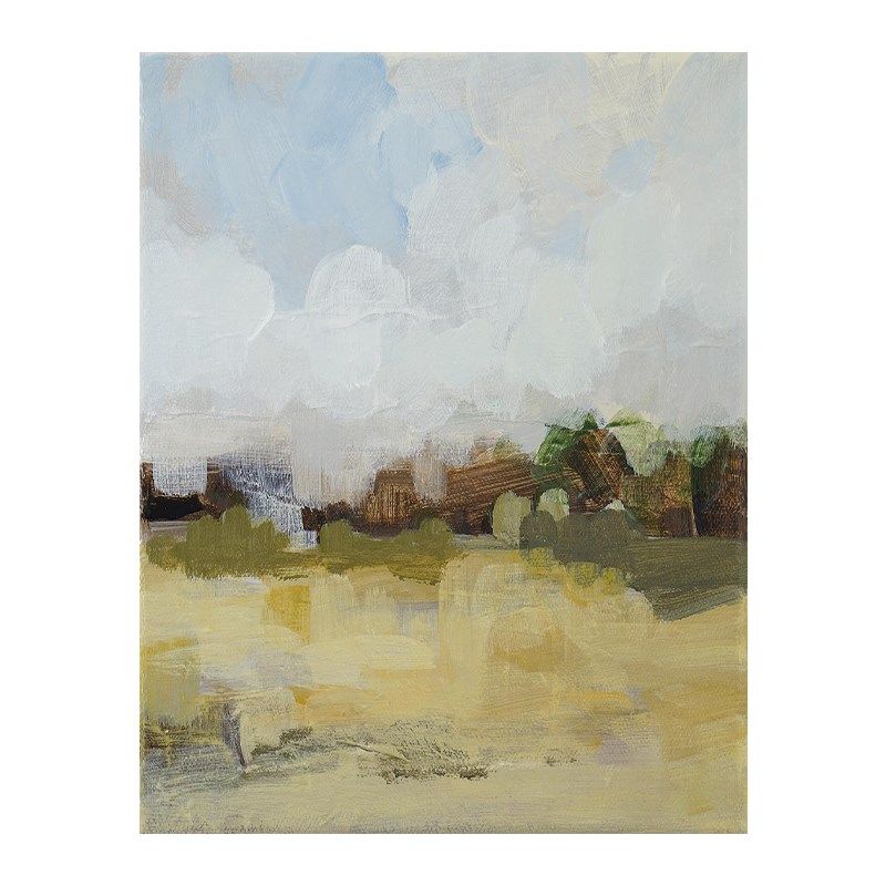 HW.int纯手绘油画《春光道》侘寂风客厅装饰壁画玄关挂画抽象画