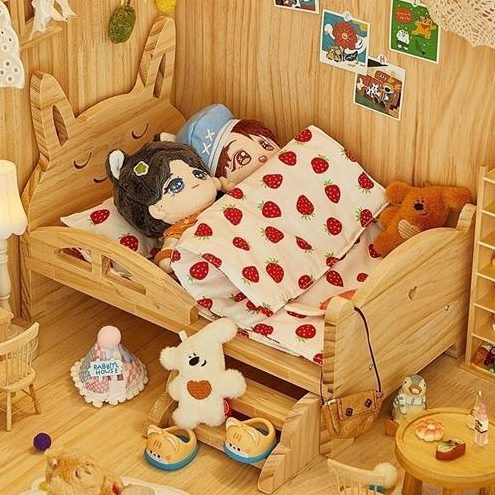 床品套装娃娃屋20家具过家家娃棉花迷你氛围感cm家具用品的木质