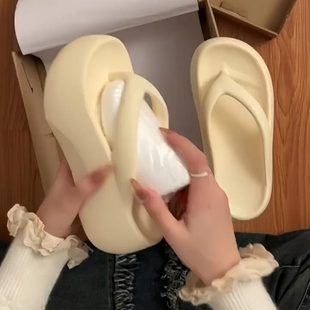 软增高厚底人字拖女防滑夏季 女 新款 沙滩外穿士踩屎感2024凉拖鞋