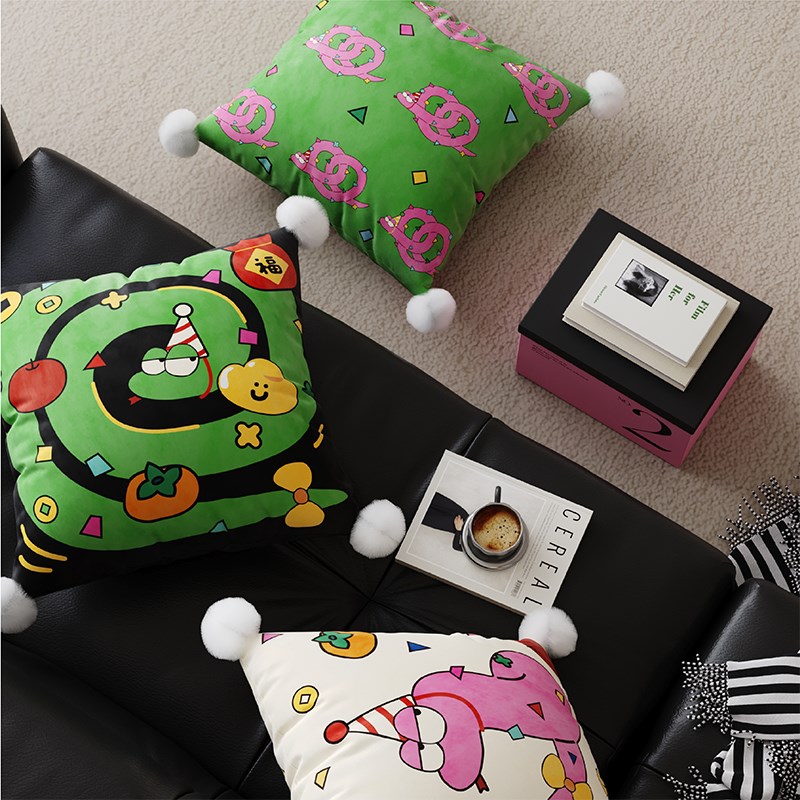 多巴胺装饰20新款蛇年大抱枕客厅沙发抱枕靠枕床头靠垫不含芯