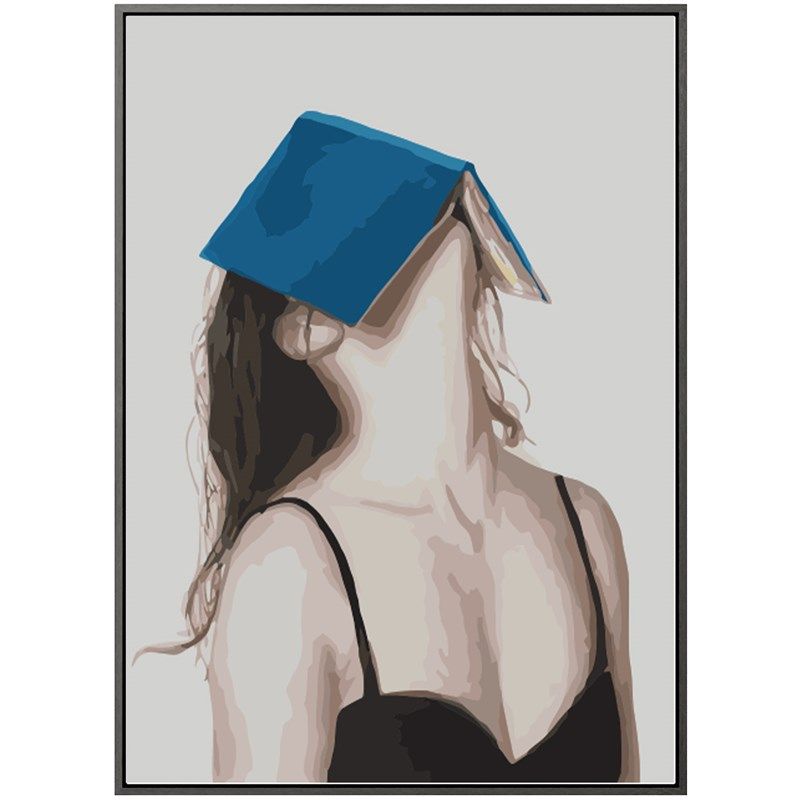 diy数字油画抽象派少女手绘填充客厅油彩画手工减压卧室涂色装饰