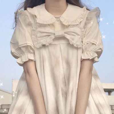 洛丽塔内搭Lolita夏季少女学生灯笼袖娃娃领长袖衬衫甜美日系打底