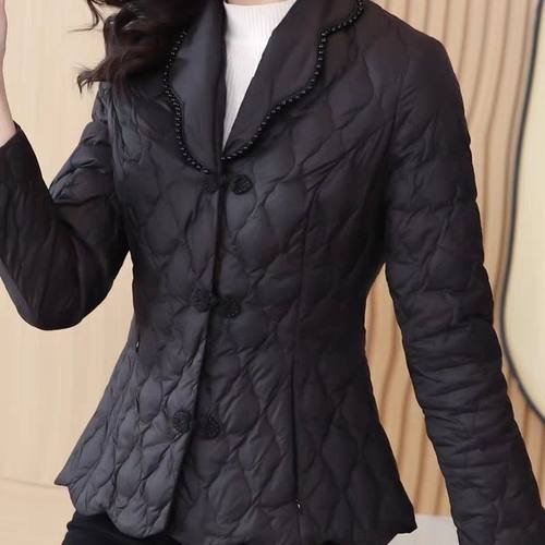 法式西装冬装轻薄短款外套棉服秋冬时尚洋气新款显瘦修身保暖棉袄