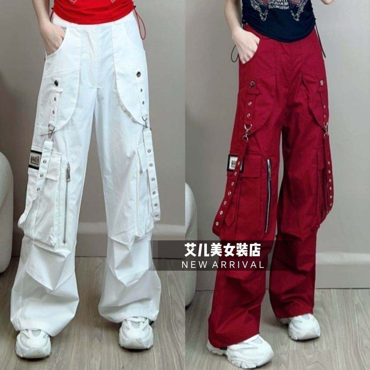 2026夏季新款工装裤女宽松直筒裤显瘦阔腿团体演出跳舞长裤子薄款