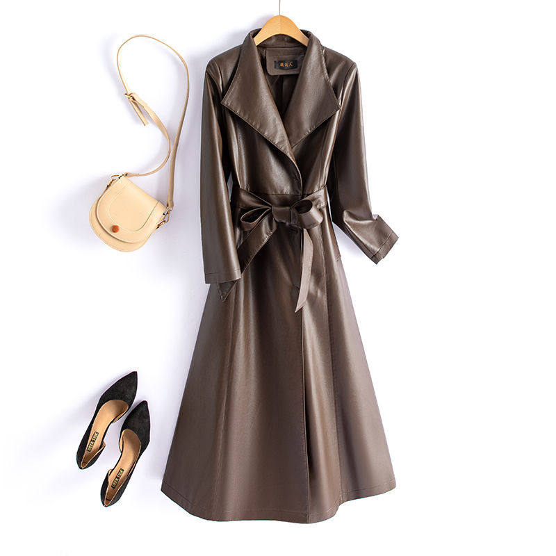 海宁大牌真皮皮衣绵羊皮女气质2025新款收腰中长款修身皮风衣外套,女装/女士精品,皮衣,淘宝优惠券,粉丝福利购,淘宝优惠卷