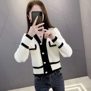 洋气外搭高腰气质女开衫 春装 小个子毛衣女外套韩版 2025年新款 短款