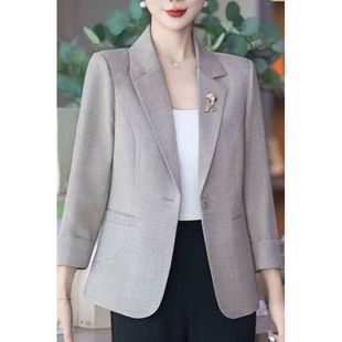 春夏2025年新款西服女爆款大码中年高档女西装休闲修身夏天外套40