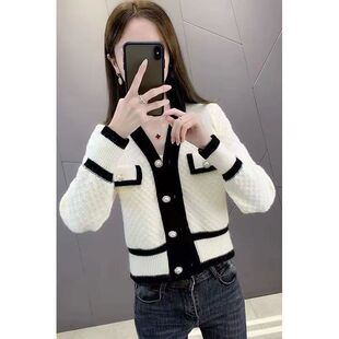 春装短款2025年新款小个子毛衣女外套韩版洋气外搭高腰气质女开衫