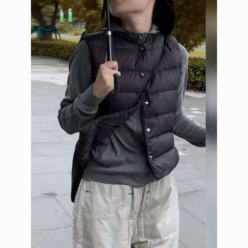 韩系时尚潮流保暖马甲棉服女夏季新款无袖宽松显瘦通勤百搭外套潮