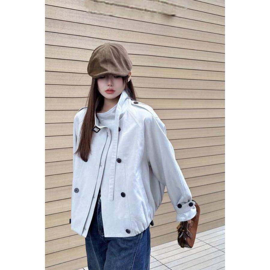 高级感薄款短款风衣外套女款春季2026新款爆款小个子时尚休闲上衣