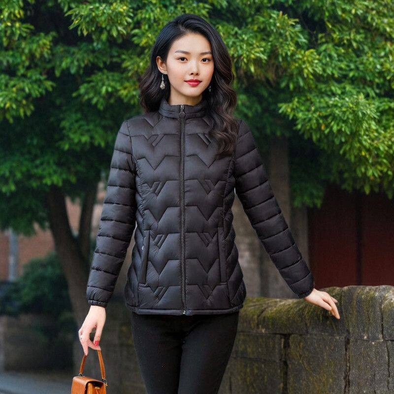 妈妈女士棉袄2024年新款中年短款棉衣修身轻便显瘦轻薄反季棉服