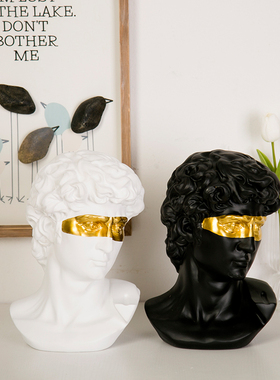 简约大卫北欧轻奢雕塑摆件石膏头像客厅样板房软装饰品艺术摆设