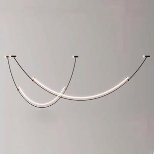 北欧餐厅吊灯设计师现代艺术前台吧台简约样板间弧形线条客厅吊灯