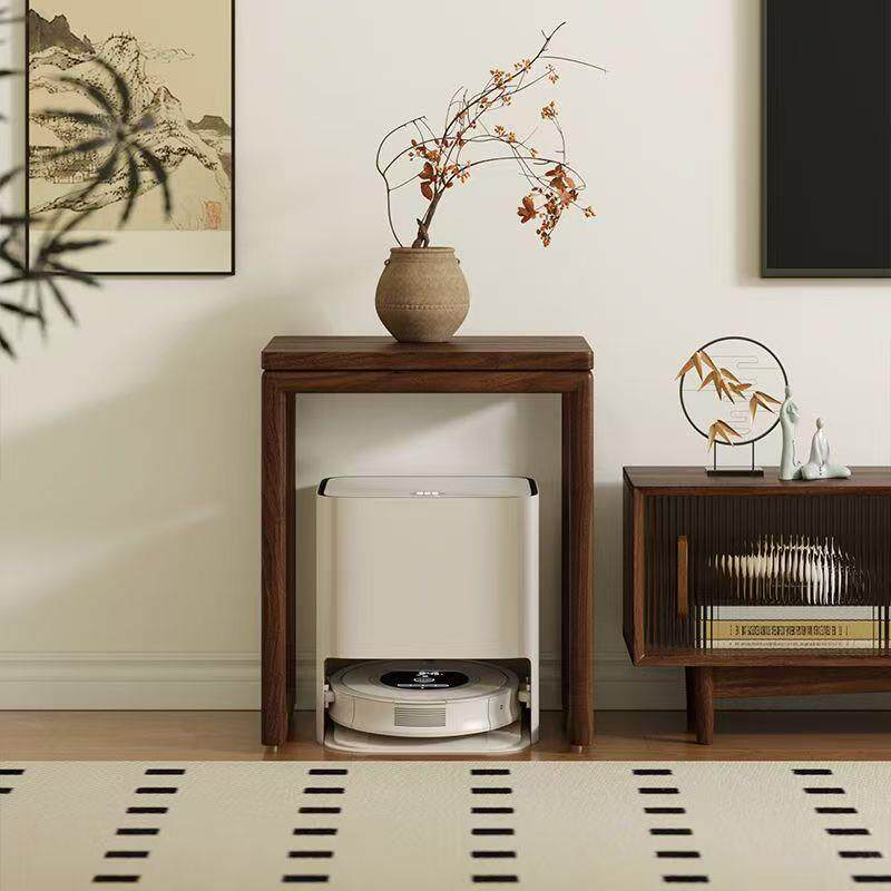 扫地机器人实木置物架家用沙发可移动收纳柜客厅饮水机鱼缸架子
