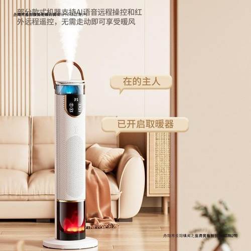 暖风机加湿取暖器家用电暖气仿真语音速热省电立式电热扇新款非洲