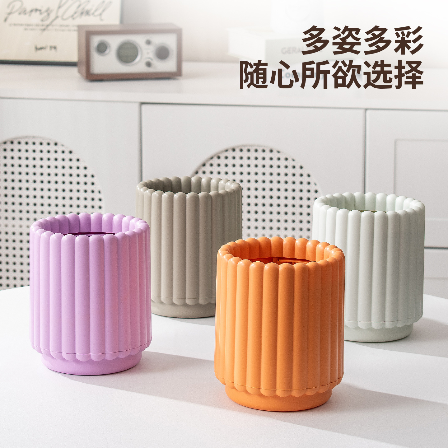 餐桌上放的小垃圾桶25年新款结实耐用加厚盖敞口桌面垃圾筒收纳桶