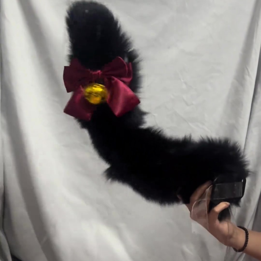 东京猫猫桃宫莓 仿真兽耳蝴蝶结尾巴cos套装兽尾铃铛配饰漫展道具