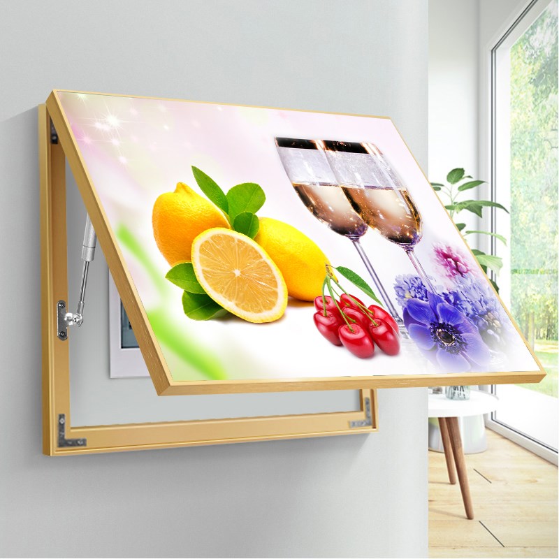 高级电表箱装饰画液压上翻盖弱电箱遮挡画免打孔无痕钉配电箱挂画