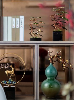新中式喜上眉梢葫芦福禄摆件客厅电视柜书房博古架酒柜装饰品摆设