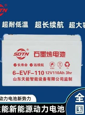 山东天能石墨烯技术12V100AH/110AH雷丁丽驰道爵电动四轮电瓶SDTN