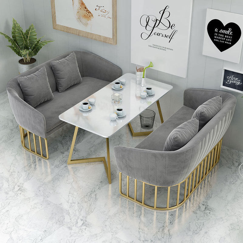 奶茶店桌椅组合餐厅商务沙发洽谈卡座沙发休息区双人咖啡厅小沙发