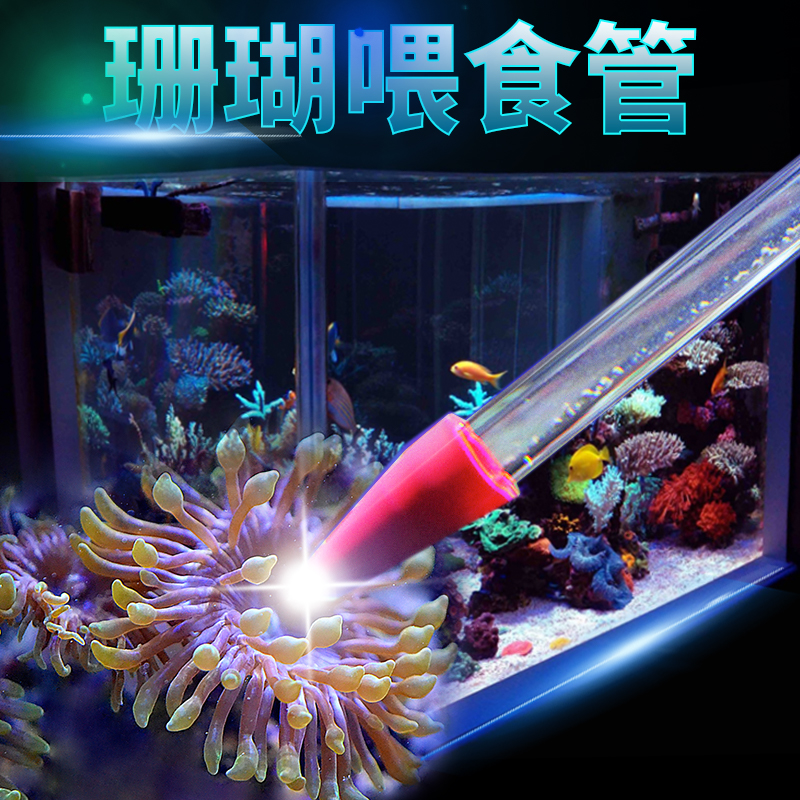 红海星珊瑚喂食器P牌喂食管加长海水珊瑚缸鱼缸珊瑚粮喷管 亚克力