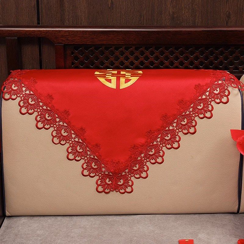 单人沙发巾结婚红色沙发套罩四季防滑通用沙发套扶手靠背巾垫布