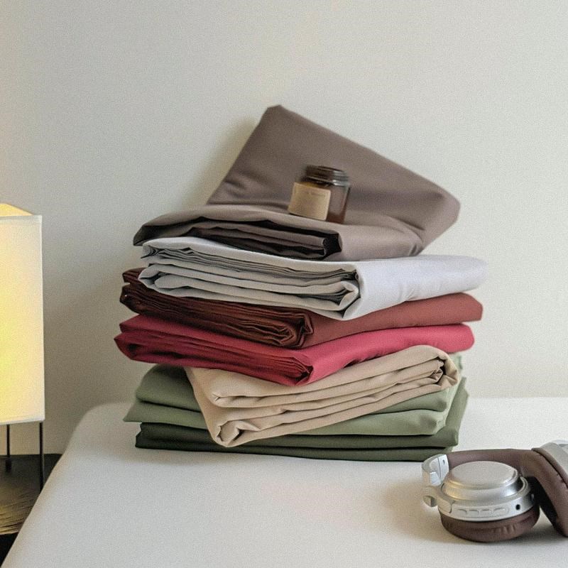 秋冬氛围感加厚全棉磨毛贡缎床单单件复古简约纯色学生单人软糯