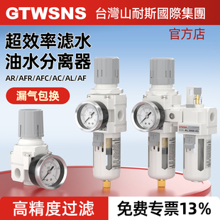 GTWSNS台湾山耐斯空压机油水分离器过滤器气源二联件调压阀气动