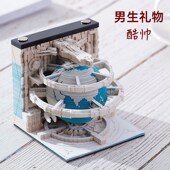 网红3d立体便签纸本创意便利贴定制高颜值地球日历手撕纸雕艺术品
