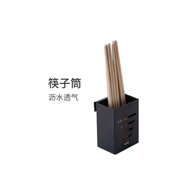 不锈钢筷子筒沥水通风可悬挂可立式餐桌小号方形筷子筒家用收纳筒图片