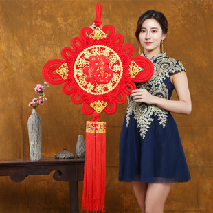 新中式中国结挂件新家居电视墙玄关福字挂饰客厅大号高档乔迁装饰