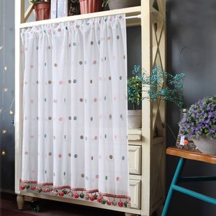 书柜架拉帘遮挡布帘免钉置物架装饰帘子橱柜子门帘厨房防油帘