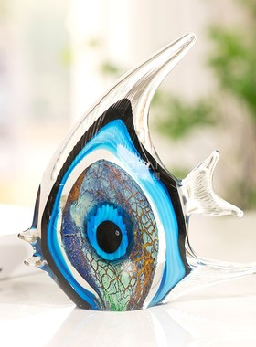 柏梵轻奢琉璃鱼摆件艺术家居玻璃鱼高档客厅酒柜年年有鱼装饰摆件