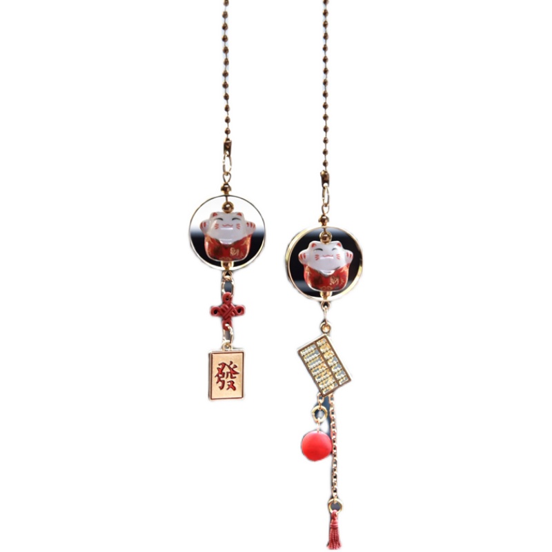 创意招财猫汽车挂件韩国可爱车载后视镜挂饰吊坠车吊饰保平安符女