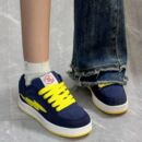 加绒秋冬校园风藏蓝闪电板鞋女2025新ins厚底增高学生运动休闲鞋