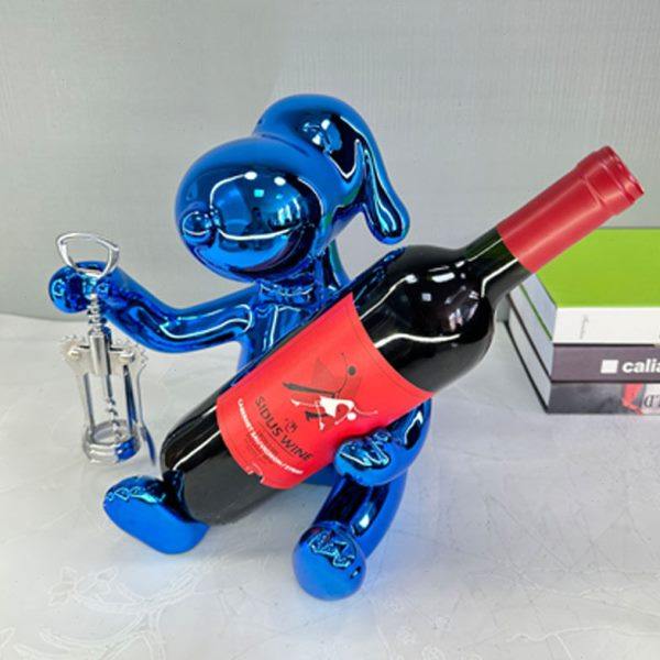 创意树脂电镀小狗红酒架摆件轻奢客厅装饰品餐边柜酒柜酒托摆设,收纳整理,红酒架,淘宝优惠券,粉丝福利购,淘宝优惠卷