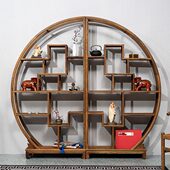 多宝格款 实木葫芦圆形展示架红木仿古架书架鸡翅木博古架古董中式