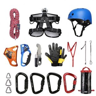 欣达户外攀岩装备SRT上升下降缓降器静力绳登山速降攀树攀登索降