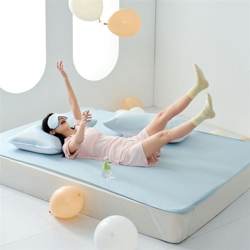 锦纶凉感席冰丝席可水洗机洗软席子三件套少儿冰凉可折叠凉感